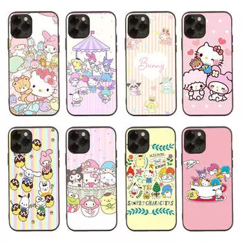 Черный чехол для OPPO Reno 8 6 5 4 Pro Plus Find X3 A17 A3 A31 A38 A40 A53 A54 A55 A74 A76 A78 A77 A80 A94 A95 A96 Lite H-32 Sanrio Персонажи OPPO A12E олений