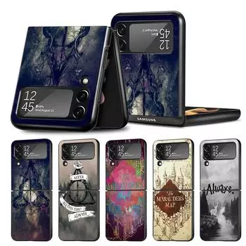 Черный чехол для Samsung Galaxy ZFlip ZFlip3 Z Flip 4 Z Flip 3 5G ZFlip4 Flip3, чехол Cool P-Potters Wand H-Harries Ring Coque Samsung Z Flip 5G