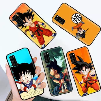 Черный чехол для Samsung Note 20 Lite S24 Ultra S23 A03 A05 A06 A11 A71 A15 A16 A13 A24 A25 A33 A52 A53 A50 M55 M35 Plus W-87 Dragon Ball Маленький Гоку Samsung A02 аэро