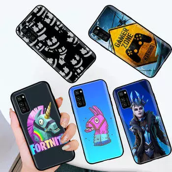 Черный чехол для Samsung Note 20 Lite S24 Ultra S23 A03 A05 A06 A11 A71 A15 A16 A13 A24 A25 A33 A52 A53 A50 M55 M35 Plus F-90 Fortnite Samsung A05 пламенный