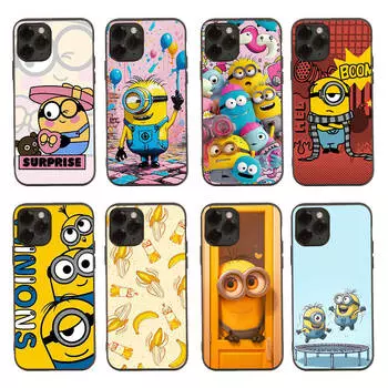 Черный чехол для Samsung Note 20 Lite S24 Ultra S23 A03 A05 A06 A11 A71 A15 A16 A13 A24 A25 A33 A52 A53 A50 M55 M35 Plus M-75 Забавные миньоны Samsung A50S коричневато-жёлтый