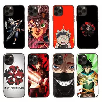 Черный чехол для Samsung Note 20 Lite S24 Ultra S23 A03 A05 A06 A11 A71 A15 A16 A13 A24 A25 A33 A52 A53 A50 M55 M35 Plus D-61 Black Clover Samsung S21 FE эбеновый