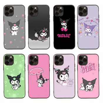 Черный чехол для Samsung Note 20 Lite S24 Ultra S23 A03 A05 A06 A11 A71 A15 A16 A13 A24 A25 A33 A52 A53 A50 M55 M35 Plus H-21 Kuromi Samsung S24 Plus эбеновый