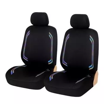 Черный чехол для сиденья автомобиля из 2 предметов, уникальный светочувствительный чехол для сиденья с модным дизайном, съемный подголовник для салона автомобиля
