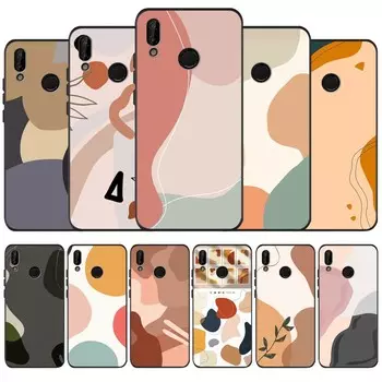 Черный чехол для телефона Art Retro с абстрактной геометрией для huawei P40 P30 P20 P10 Pro P9 Lite nova 4E 6SE Psmart 2 2019 Y6 9 Prime Huawei P9 Lite