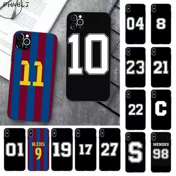 Черный чехол для телефона из ТПУ «Футбольное счастливое число и буква» для iPhone 13 12 11 pro max XS MAX 8 7 6 6S Plus X 5S SE 2020 XR iphone 11 pro