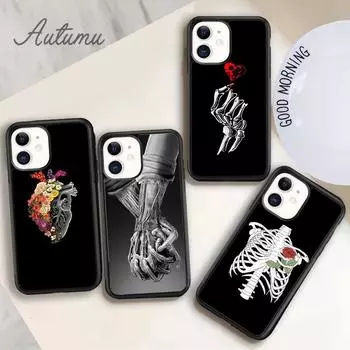 Черный чехол для телефона Medical Art для iPhone 11 12 13 14 Pro Max mini X XR XS SE 2020 6S 7 8 Plus Samsung Galaxy S21 S22 iPhone 6plus