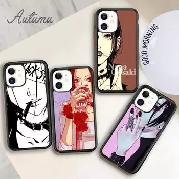Черный чехол для телефона NaNa Osaki для iPhone 11 12 13 14 Pro Max mini X XR XS SE 2020 5 6S 7 8 Plus Samsung Galaxy S21 S22 iPhone 6plus