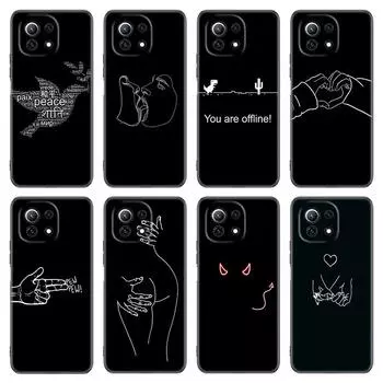 Черный чехол для телефона с изображением любовника и цветов для Xiaomi Mi POCO X3 NFC GT M4 M3 12 11T 10T Pro A3 11 Lite NE 5G 12X 11i F3, мягкий черный чехол Xiaomi Mi A3 Lite