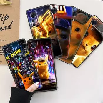 Черный чехол для телефона с милым мультяшным Пикачусом для Xiaomi Mi 13 13Pro 12X 12 11 11T 11i 10T 10 Pro Lite Ultra 5G 9T 8 Mi A3(CC9E)