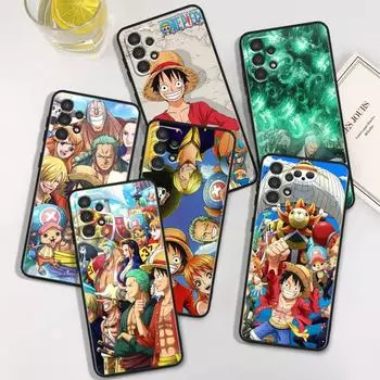 Черный чехол для телефона с рисунком аниме O-ness P-ieces Zoro Luffy для Samsung A73 A72 A54 A53 A52S A34 A33 A32 A25 A24 A23 A22 A15 A14 A13 A05 fSamsung A05