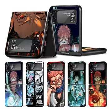 Черный чехол для телефона Samsung Galaxy Zflip3 Zflip Z Flip 3 5g Z Flip 4 Flip3 Zflip Flip4, чехол аниме Jujutsu Kaisen Yuji Bag Samsung Z Flip 5G