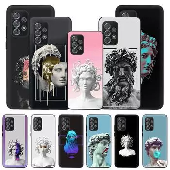 Черный чехол для телефона со статуей Медузы Давида для Samsung A52 5G A72 A42 A32 A22 A41 A31 A71 A51 A12 A21 A11 A70 A50 A20E A7 A9 Samsung A52S 5G