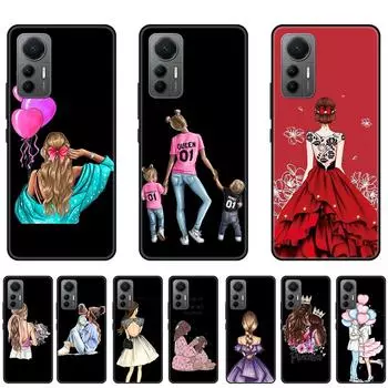 Черный чехол для телефона Xiaomi 12 Lite, индивидуальный чехол-бампер из ТПУ для девочек, защитный чехол для Xiaomi 12 Lite 5G, силиконовый чехол против падения