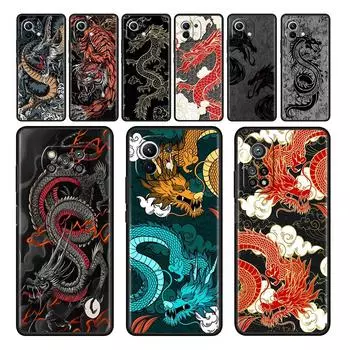 Черный чехол для Xiaomi Mi Poco X3 NFC M4 F3 C40 11 11T 10T Pro 12 9T 9 10 Lite, чехол из ТПУ для телефона, модный китайский винтажный дракон Xiaomi Poco M3