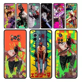 Черный чехол для Xiaomi Mi Poco X3 NFC M4 F3 C40 11 11T 10T Pro 12 9T 9 10 Lite TPU чехол для телефона милый мультяшный рисунок человека с бензопилой Xiaomi Poco M3