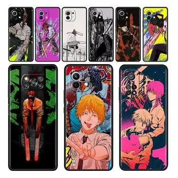 Черный чехол для Xiaomi Mi Poco X3 NFC M4 F3 C40 11 11T 10T Pro 12 9T 9 10 Lite чехол из ТПУ для телефона с милым мультяшным человеком-бензопилой Xiaomi Poco M3