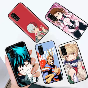 Черный чехол для Xiaomi Poco X6 X4 M5 M6 F5 F6 C65 C55 C50 C51 C40 Pro Redmi 14C A3X 13C 12C 11T 10A 9C Note 7 6 8A Plus W-54 Anime Hero Academia Xiaomi Poco M6 4G арлекин