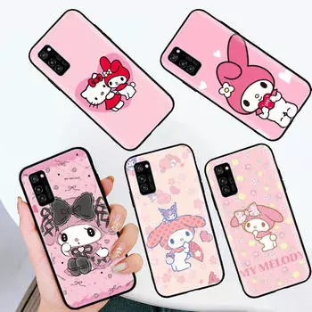 Черный чехол для Xiaomi Poco X6 X4 M5 M6 F5 F6 C65 C55 C50 C51 C40 Pro Redmi 14C A3X 13C 12C 11T 10A 9C Note 7 6 8A Plus L-13 Cute My Melody Redmi 13C 4G аэро