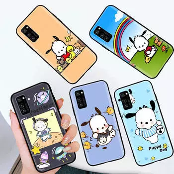 Черный чехол для Xiaomi Poco X6 X4 M5 M6 F5 F6 C65 C55 C50 C51 C40 Pro Redmi 14C A3X 13C 12C 11T 10A 9C Note 7 6 8A Plus L-18 Pochacco Dog Xiaomi Pocophone F1 капри