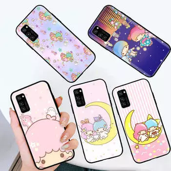 Черный чехол для Xiaomi Poco X6 X4 M5 M6 F5 F6 C65 C55 C50 C51 C40 Pro Redmi 14C A3X 13C 12C 11T 10A 9C Note 7 6 8A Plus L-1 Lovely Little Twin Star Redmi 10 4G капри