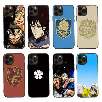 Черный чехол для Xiaomi Poco X6 X4 M5 M6 F5 F6 C65 C55 C50 C51 C40 Pro Redmi 14C A3X 13C 12C 11T 10A 9C Note 7 6 8A Plus D-66 Black Clover Anime Redmi 9T бездна