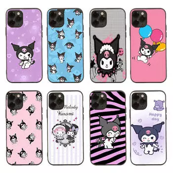 Черный чехол для Xiaomi Poco X6 X4 M5 M6 F5 F6 C65 C55 C50 C51 C40 Pro Redmi 14C A3X 13C 12C 11T 10A 9C Note 7 6 8A Plus H-3 Kuromi Redmi 9C арлекин