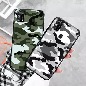 Черный чехол для Xiaomi Redmi 13C Note 9 iPhone XR 7 8 14 15 11 12 13 X XS Pro Max Samsung A25 S23 S24 FE Ultra Plus камуфляжный модный узор Redmi 10A бездна