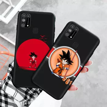 Черный чехол для Xiaomi Redmi 13C Note 9 iPhone XR 7 8 14 15 11 12 13 X XS Pro Max Samsung A25 S23 S24 FE Ultra Plus Dragon Ball Samsung M55 чёрный