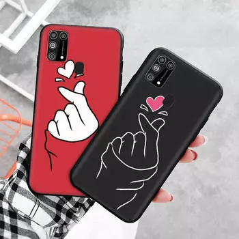 Черный чехол для Xiaomi Redmi 13C Note 9 iPhone XR 7 8 14 15 11 12 13 X XS Pro Max Samsung A25 S23 S24 FE Ultra Plus Finger Love iPhone 11 Pro Max бездна