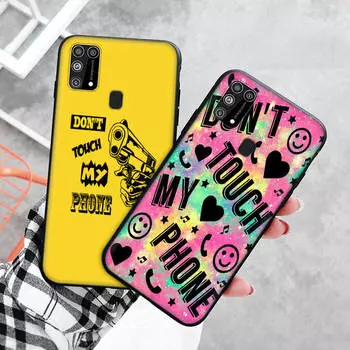 Черный чехол для Xiaomi Redmi 13C Note 9 iPhone XR 7 8 14 15 11 12 13 X XS Pro Max Samsung A25 S23 S24 FE Ultra Plus Don t Touch My Phone Samsung A6 2018 чёрный