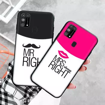 Черный чехол для Xiaomi Redmi 13C Note 9 iPhone XR 7 8 14 15 11 12 13 X XS Pro Max Samsung A25 S23 S24 FE Ultra Plus Mr Right Lovers Samsung S24 Ultra бездна