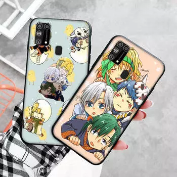 Черный чехол для Xiaomi Redmi 13C Note 9 iPhone XR 7 8 14 15 11 12 13 X XS Pro Max Samsung A25 S23 S24 FE Ultra Plus katsuki no Yona Samsung A13 4G чёрный