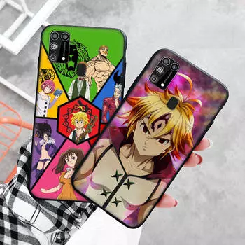 Черный чехол для Xiaomi Redmi 13C Note 9 iPhone XR 7 8 14 15 11 12 13 X XS Pro Max Samsung A25 S23 S24 FE Ultra Plus Семь смертных грехов Xiaomi Poco X3 GT бездна