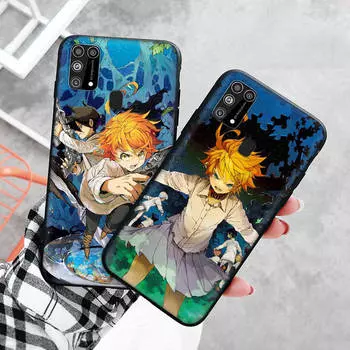 Черный чехол для Xiaomi Redmi 13C Note 9 iPhone XR 7 8 14 15 11 12 13 X XS Pro Max Samsung A25 S23 S24 FE Ultra Plus Обещанный Неверленд Redmi Note 10 Pro бездна