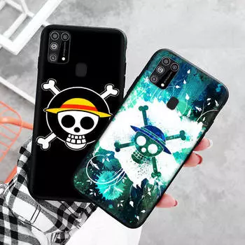 Черный чехол для Xiaomi Redmi 13C Note 9 iPhone XR 7 8 14 15 11 12 13 X XS Pro Max Samsung A25 S23 S24 FE Ultra Plus One Piece соломенная шляпа пиратский флаг Redmi 8 чёрный