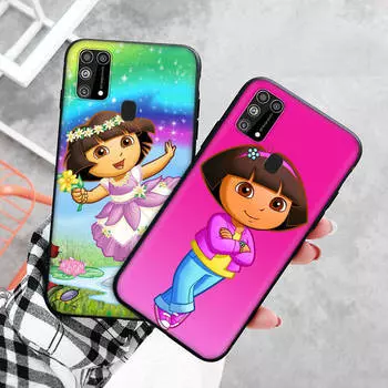 Черный чехол для Xiaomi Redmi 13C Note 9 iPhone XR 7 8 14 15 11 12 13 X XS Pro Max Samsung A25 S23 S24 FE Ultra Plus Dora The Explorer Redmi A3 4G бездна