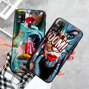 Черный чехол для Xiaomi Redmi 13C Note 9 iPhone XR 7 8 14 15 11 12 13 X XS Pro Max Samsung A25 S23 S24 FE Ultra Plus Моника Новак Художественные картины Redmi 13C 4G бездна