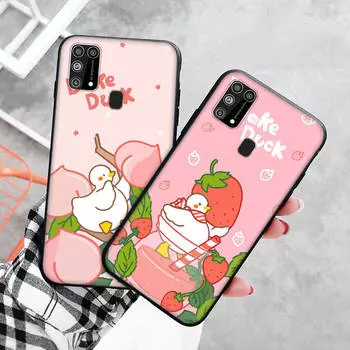 Черный чехол для Xiaomi Redmi 13C Note 9 iPhone XR 7 8 14 15 11 12 13 X XS Pro Max Samsung A25 S23 S24 FE Ultra Plus Dake Duck Samsung S24 FE бездна
