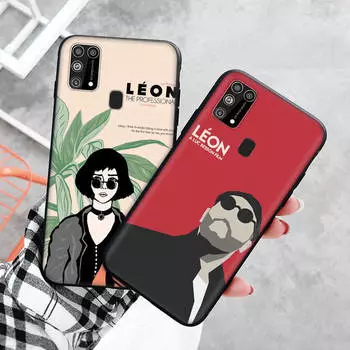 Черный чехол для Xiaomi Redmi 13C Note 9 iPhone XR 7 8 14 15 11 12 13 X XS Pro Max Samsung A25 S23 S24 FE Ultra Plus Leon и Mathilda iPhone 7 чёрный