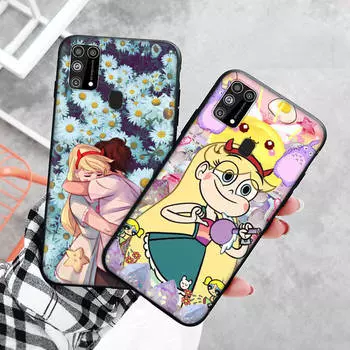 Черный чехол для Xiaomi Redmi 13C Note 9 iPhone XR 7 8 14 15 11 12 13 X XS Pro Max Samsung A25 S23 S24 FE Ultra Plus Звезда против сил зла Samsung S10 Lite бездна