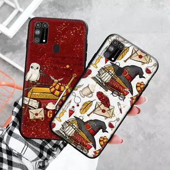 Черный чехол для Xiaomi Redmi 13C Note 9 iPhone XR 7 8 14 15 11 12 13 X XS Pro Max Samsung A25 S23 S24 FE Ultra Plus Owl Hedwig Samsung A51 чёрный