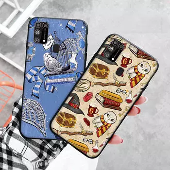 Черный чехол для Xiaomi Redmi 13C Note 9 iPhone XR 7 8 14 15 11 12 13 X XS Pro Max Samsung A25 S23 S24 FE Ultra Plus Hedwig Owl Redmi 7A чёрный