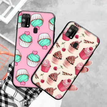 Черный чехол для Xiaomi Redmi 13C Note 9 iPhone XR 7 8 14 15 11 12 13 X XS Pro Max Samsung A25 S23 S24 FE Ultra Plus Cupcake Redmi 10 бездна