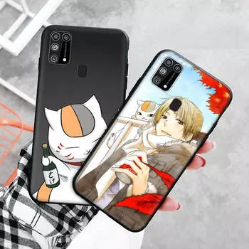 Черный чехол для Xiaomi Redmi 13C Note 9 iPhone XR 7 8 14 15 11 12 13 X XS Pro Max Samsung A25 S23 S24 FE Ultra Plus Natsume Yuujinchou Redmi Note 11 Pro чёрный