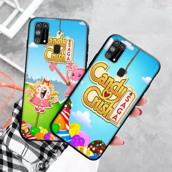 Черный чехол для Xiaomi Redmi 13C Note 9 iPhone XR 7 8 14 15 11 12 13 X XS Pro Max Samsung A25 S23 S24 FE Ultra Plus Candy Crush Saga iPhone 13 Mini бездна