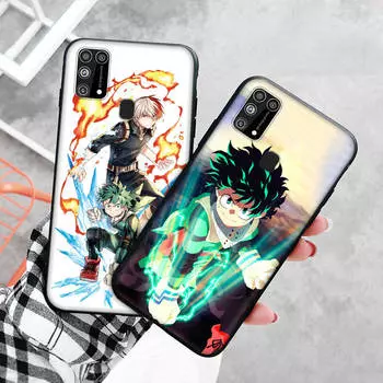 Черный чехол для Xiaomi Redmi 13C Note 9 iPhone XR 7 8 14 15 11 12 13 X XS Pro Max Samsung A25 S23 S24 FE Ultra Plus My Hero Academia Redmi 9T бездна