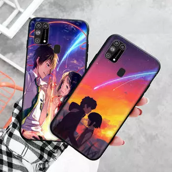 Черный чехол для Xiaomi Redmi 13C Note 9 iPhone XR 7 8 14 15 11 12 13 X XS Pro Max Samsung A25 S23 S24 FE Ultra Plus Ваше имя Samsung A10S бездна