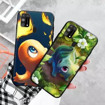 Черный чехол для Xiaomi Redmi 13C Note 9 iPhone XR 7 8 14 15 11 12 13 X XS Pro Max Samsung A25 S23 S24 FE Ultra Plus Lucario Cartoon Samsung A6 Plus 2018 бездна