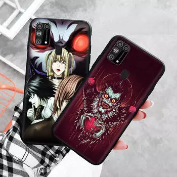 Черный чехол для Xiaomi Redmi 13C Note 9 iPhone XR 7 8 14 15 11 12 13 X XS Pro Max Samsung A25 S23 S24 FE Ultra Plus Death Note Samsung S8 бездна